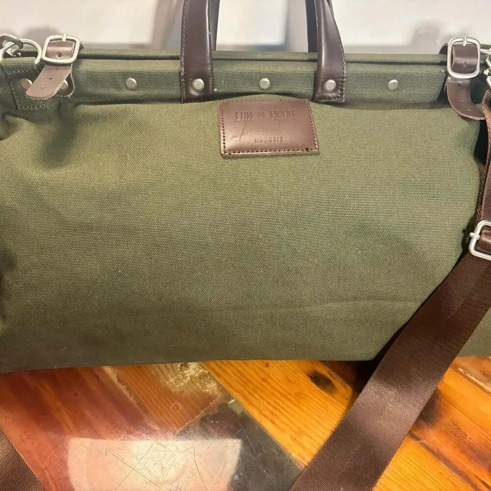 Line of Trade Canvas Weekender Bag, Olive Green Travel Duffel